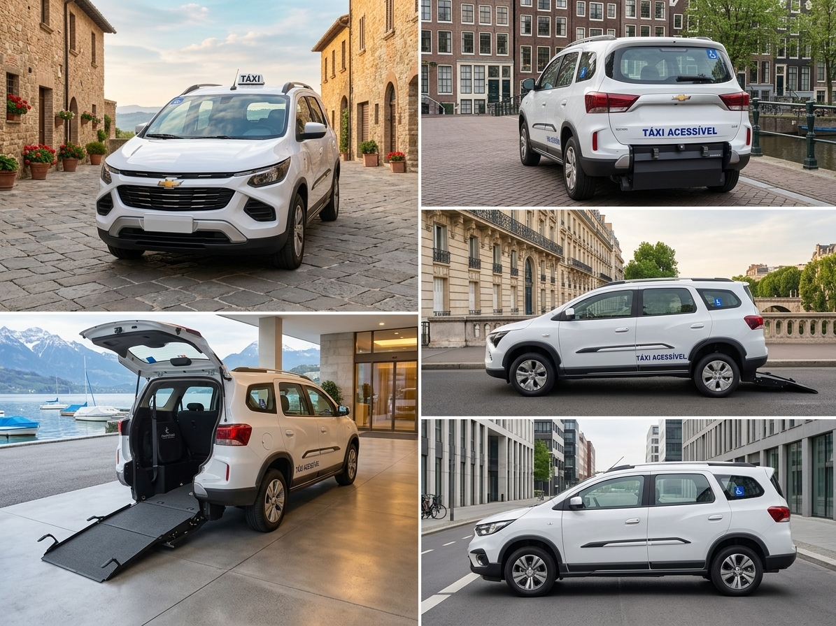 Veículo adaptado para transporte com rampa de acesso e acomodação de cadeira de rodas